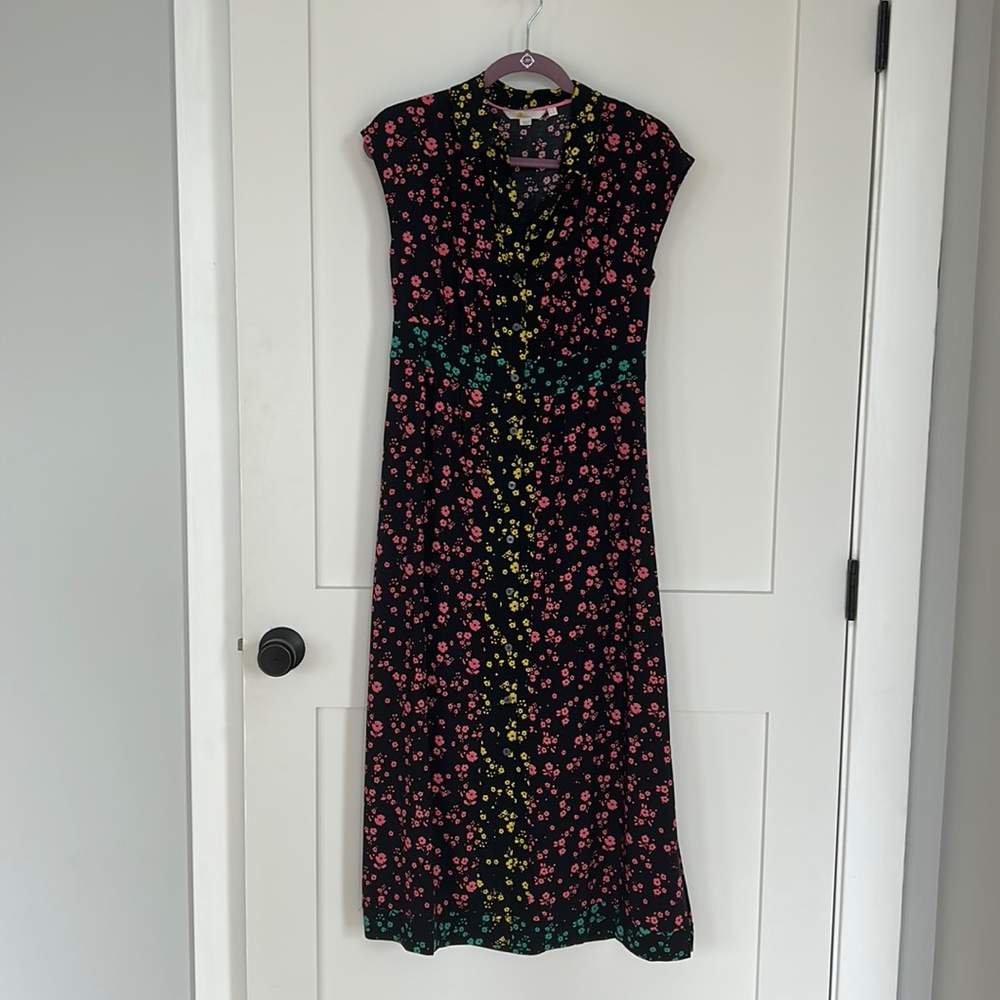 Long Boden shirt dress in multicolored floral pattern